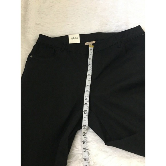 Style & Co Pants Black Crochet-Trim  Plus Size 20W Skinny Stretch - Picture 5 of 12